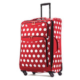 American Tourister Disney Softside Spinner 2 piece Luggage set 21 and 28 and Travel Pillow (One Size, Minnie Mouse Polka Dot)