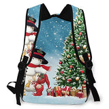 Multi leisure backpack,Christmas Snowman Santa Claus Winter Xmas Tre, travel sports School bag for adult youth College Students