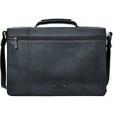 Hidesign Charles Large Double Gusset Leather 17" Laptop Compatible Briefcase, Black