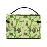 Makeup Bag Sloths Ivy Leaves Travel Cosmetic Bags Organizer Train Case Toiletry Make Up Pouch