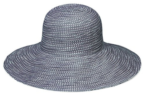 Wallaroo Hat Company Women’s Scrunchie Sun Hat – Grey/White Dots – UPF 50+, Ultra-Lightweight, Packable for Every Day, Designed in Australia.