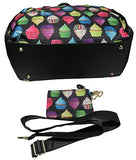 Betsey Johnson Large Nylon Weekender Duffel Bag, Black/Cupcakes