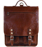 Floto Poste Backpack/Crossbody in Brown Full Grain Calfskin Leather