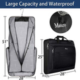 Garment Bags for Travel, Carry On Garment Bag for Business Trips with Shoulder Strap, Mancro Waterproof Foldable Luggage Hanging Suit Bags Gift for Men Women, 2 in 1 Suitcase for Coats, Suits (Black)