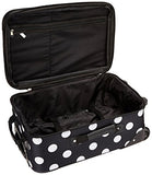 Rockland Luggage 3 Piece Printed Luggage Set, Black Dot, Medium