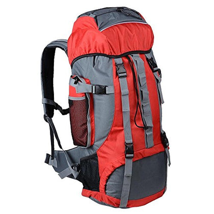 GHP 70L Capacity Red 600D Oxford Fabric PVC Inner Layer Outdoor Camping Backpack