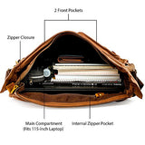 GEARONIC 14" 15" 17" Men's Messenger Bag Laptop Satchel Vintage Shoulder Military Crossbody … (17