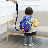 Samber Children Cute Cartoon Backpacks Schoolbag Anti-Loss With Traction Rope (Dark Blue)
