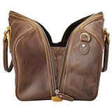 Polare 23" Classic Full Grain Leather Weekender Travel Overnight Luggage Duffel Bag