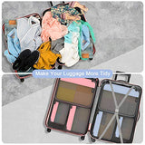Packing Cubes Organizer Bags For Travel Accessories Packing Cube Compression 6 Set For Luggage Suitcase (Light Grey Pink)