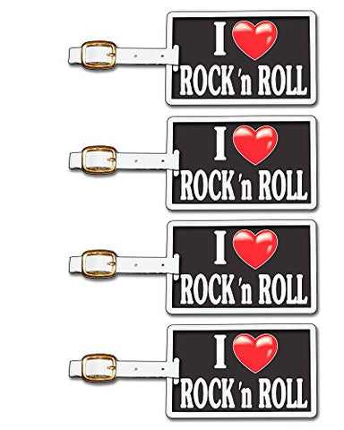 Tag Crazy I Heart Rock N Roll Four Pack, Black/White/Red, One Size