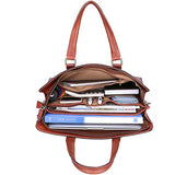 Banuce Vintage Full Grains Italian Leather Briefcase for Women Tote Handbag Attache Case 14 Inch