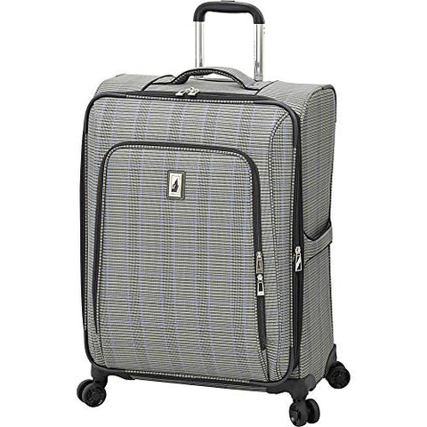London Fog Knightsbridge Ii 25" Expandable Spinner, Grey Sapphire Plaid