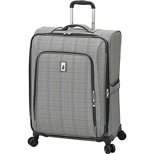 London Fog Knightsbridge Ii 25" Expandable Spinner, Grey Sapphire Plaid