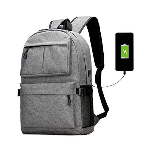 Laptop Backpack, Clothink College School Backpack with USB Charging Port, Lightweight Casual Travel