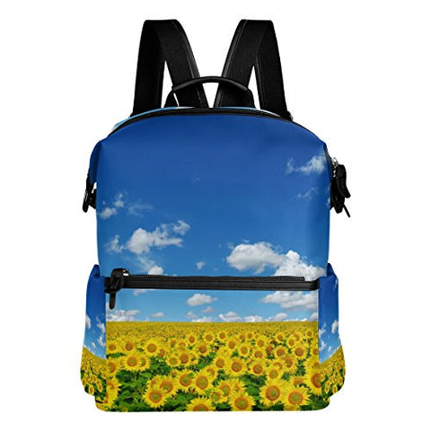 Colourlife Sunflower In The Field Stylish Casual Shoulder Backpacks Laptop School Bags Travel
