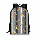 Bigcardesigns Black White Stripes Pineapple School Bag for Kifs Outdoor Casual Bagpack