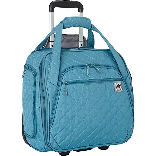 Delsey Quilted Rolling Underseat Tote- Exclusive (Teal)