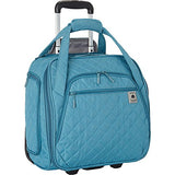Delsey Quilted Rolling Underseat Tote- Exclusive (Teal)