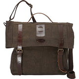 Sharo Leather Bags Leather And Canvas Messenger Bag (Brown)
