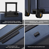 LEVEL8 Elegance Matte Carry-On Luggage, 20” Hardside Suitcase, Lightweight PC Matte Hardshell Spinner Trolley for Luggage, TSA Approved Cabin Luggage with 8 Spinner Wheels-Navy Blue, 20-Inch Carry-On