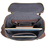 Clean Vintage Men'S Leather Backpack Daypack Hiking Travel Leather Bag