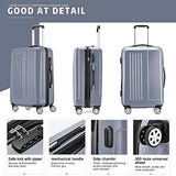 Luggage 2 Piece set Expandable Spinner Hardshell 20inch & 24inch, Silver