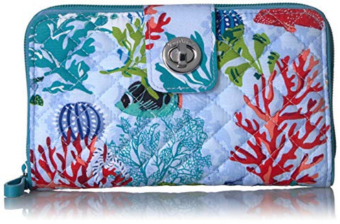 Vera Bradley Iconic RFID Turnlock Wallet, Signature Cotton, Shore Thing