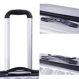 Aw 3 Piece Luggage Set 20" 24" 28" Silver Rolling Travel Case Lockable Abs Suitcase Trip