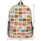 16-Inch Forest Animal Pattern Elementary Kids School Canvas Backpack - Mggear
