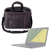 DURAGADGET Black and Orange Padded Carry Bag/Case with Removable Shoulder Strap for The Acer Aspire