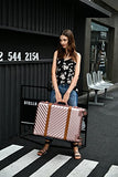 Travel Luggage, Aluminum Frame Hardside Suitcase With Detachable Spinner Wheels 20 Inch Rose Gold