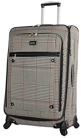 Nicole Miller Luggage Carry On 20" Expandable Softside Suitcase With Spinner Wheels (20 in, Rosalie Beige)