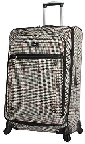 Nicole Miller Luggage Large 28" Expandable Softside Suitcase With Spinner Wheels (28 in, Rosalie Beige)