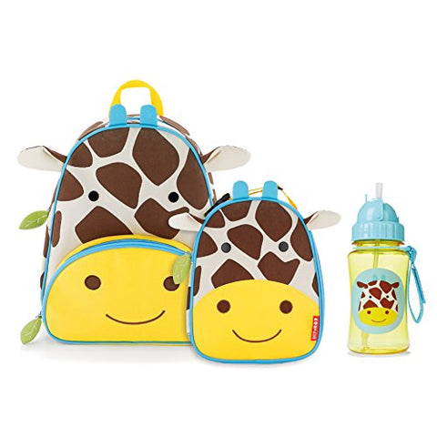 Skip Hop Zoo Backpack, Lunchie, And Bottle Set, Giraffe