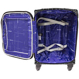 Kenneth Cole Reaction Dot Matrix 600d Polyester 2-Piece Luggage Set; Laptop Tote, 20" Carry-on, Black W/White Polka Dots