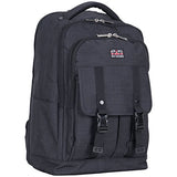 Ben Sherman Heather Polyester Double Compartment 15.6" Computer Travel Backpack, Navy, One Size