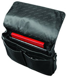Mancini Leather Goods Inc Unisex Supple Drum Dyed Colombian Leather 15.6" Laptop/Tablet Messenger Bag with RFID Secure Pocket 17.25" x 3" x 12" Black
