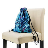Mermaid Drawstring Bag Magic Reversible Sequin Backpack Glittering Dance Bag For Yoga Outdoors