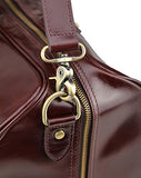 Polare 21" Real Italian Leather Weekender Travel Overnight Luggage Duffel Bag