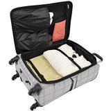 London Fog Knightsbridge 25" Expandable Spinner, Grey Burgundy Glen Plaid