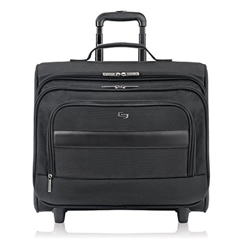 Solo Columbus 15.6 Inch Rolling Laptop Overnighter Case With Removable Sleeve, Black
