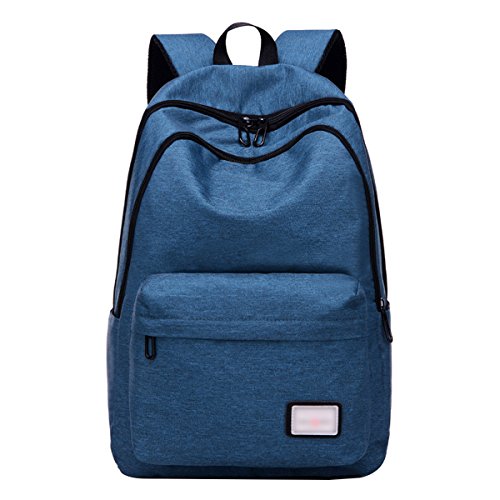 ABage Unisex Laptop Backpack 15.6" Casual Canvas Travel College School Backpacks, Dark Blue