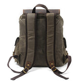 SUVOM Vintage Canvas Leather Laptop Backpack for Men School Bag 15.6" Waterproof Travel Rucksack