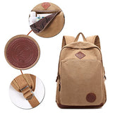 Canvas Backpack,AUGUR Casual Vintage Laptop Backpack, Lightweight School Daypack (Khaki)