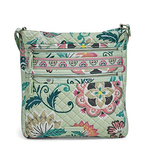 Vera Bradley Iconic Triple Zip Hipster, Signature Cotton, Mint Flowers