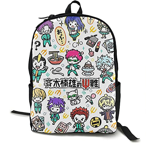 The Disastrous Life of Saiki K Anime Backpack Fashion Simple Backpack School Rucksack College Bookbag Laptop Bag Multifunction Daypack Anime Canvas Stationery Set