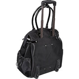 Amerileather Deluxe Skylar Women's 17-inch Rolling Tote with Laptop Compartment Black