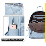 Cute Small Backpack Mini Purse Casual Waterproof Daypacks Leather For Teen Girls And Women (Blue)