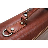 Floto Novella Roller Buckle Briefcase Messenger Bag in Full Grain Leather (Saddle Brown)